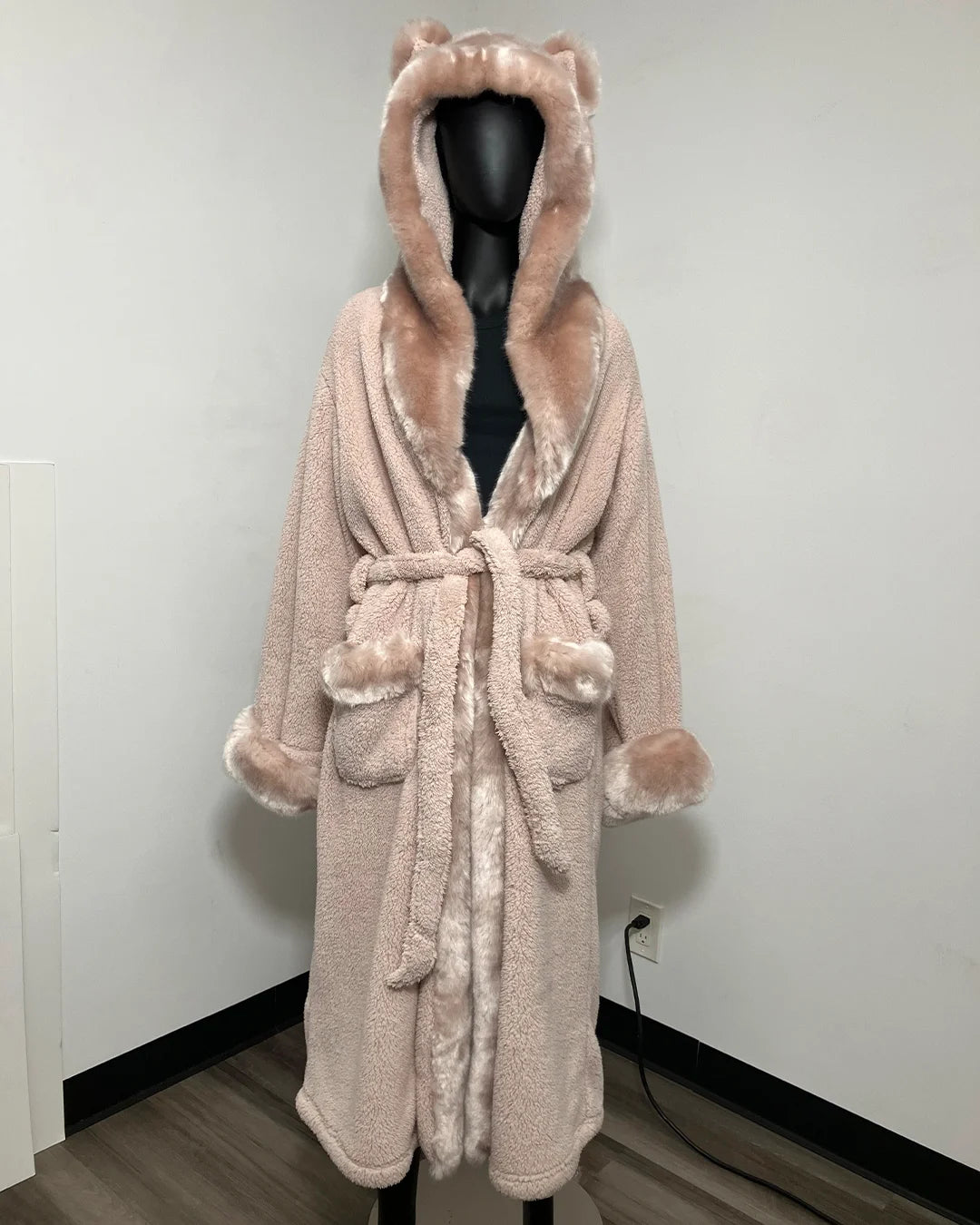 *Almost Purfect* Rose Quartz Wolf Robe - MEDIUM