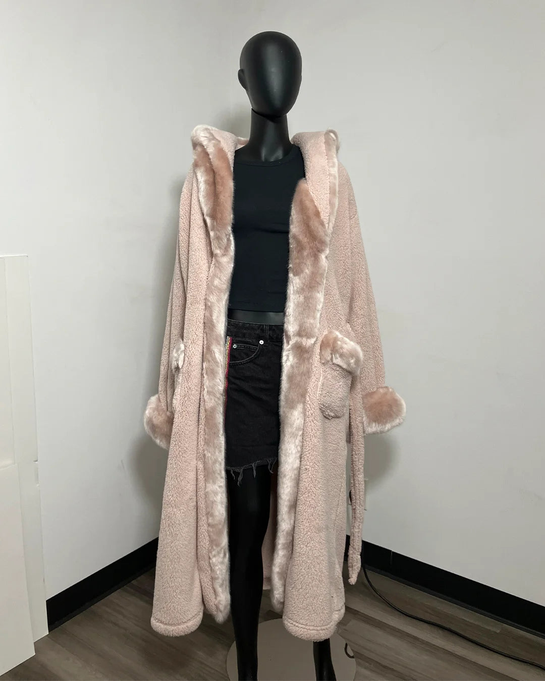 *Almost Purfect* Rose Quartz Wolf Robe - MEDIUM
