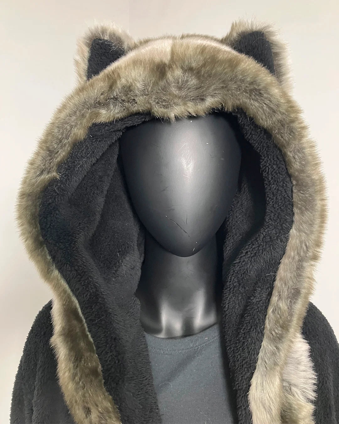 *Almost Purfect* Classic Grey Wolf Robe - LARGE