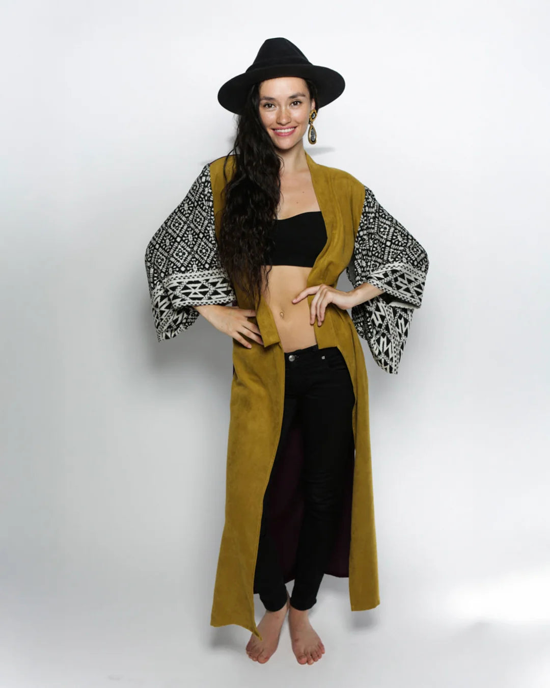 Unisex Kimono | Color Blocked Yellow & Purple