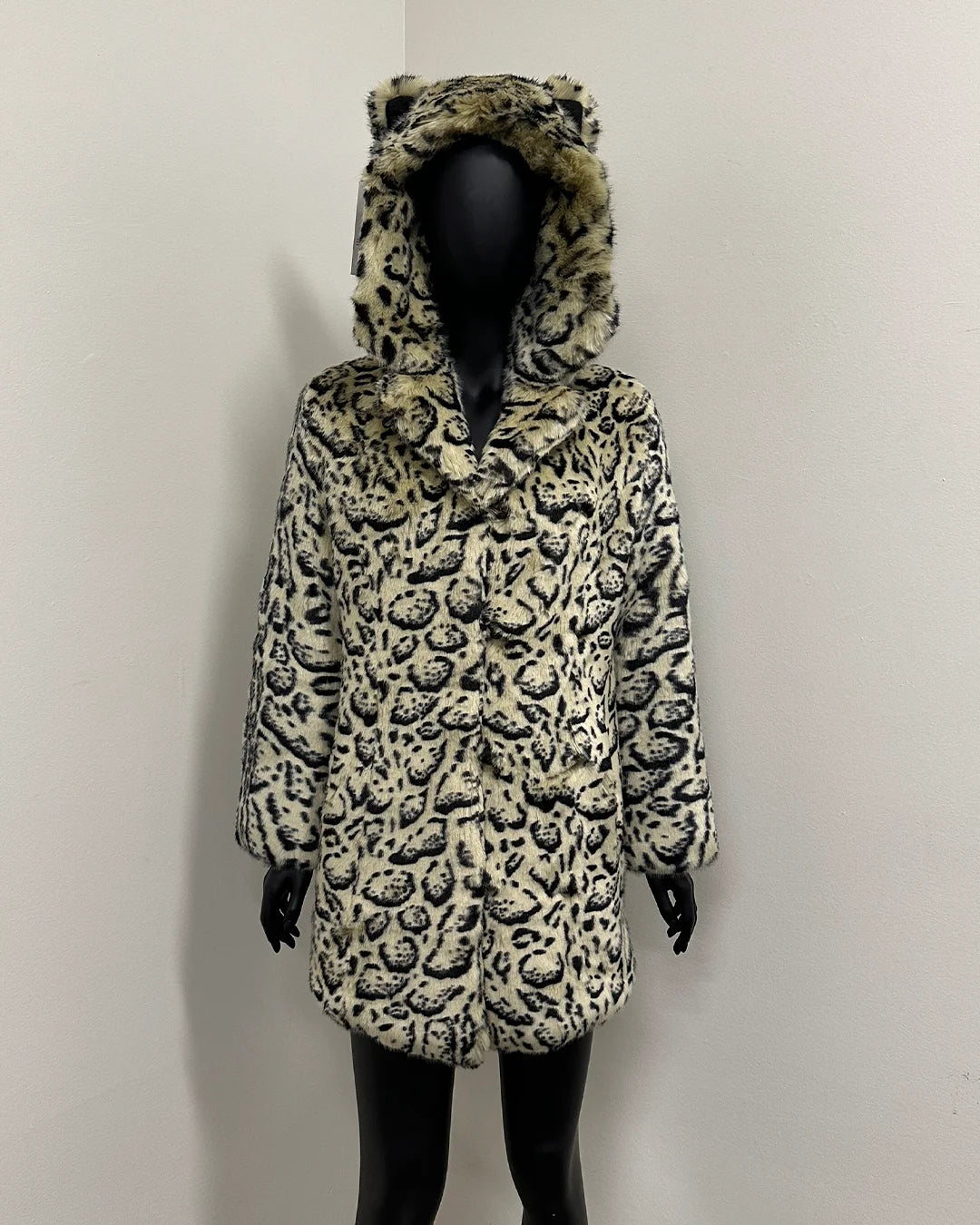 *Last Stock* Classic Luxe Faux Fur Coat | Ocelot - XSmall