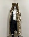 *One Of A Kind* Classic Long Faux Fur Coat | Cocoa Wolf - Medium