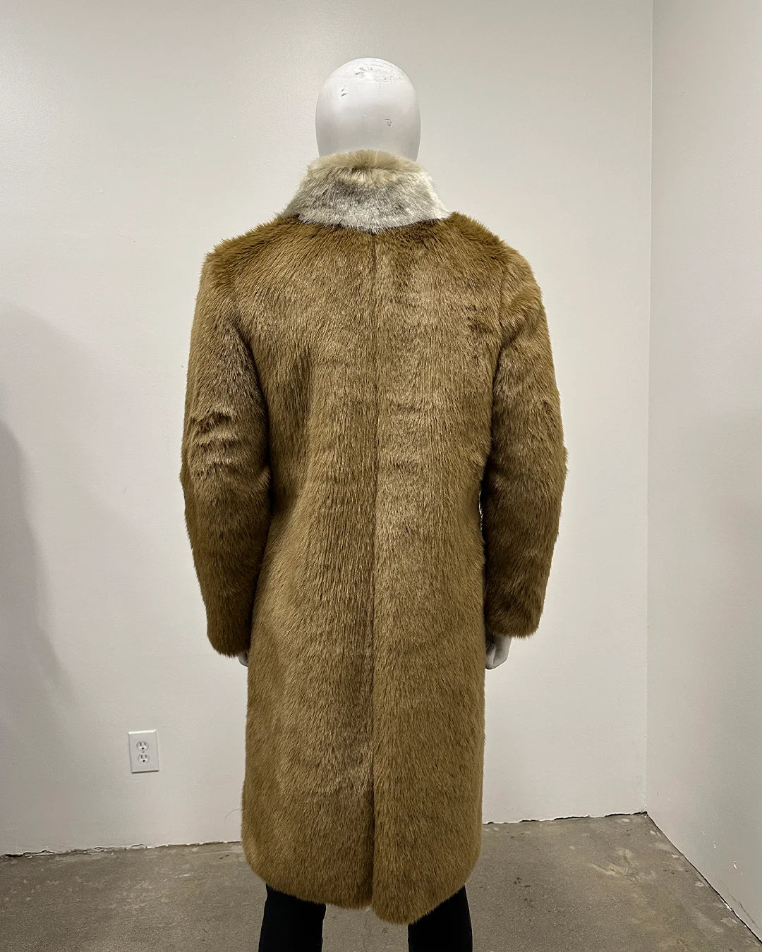 *One Of A Kind* Long Faux Fur Coat | Brown Bear - Medium