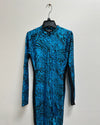 *Almost Purfect* Women's Metallic Bodysuit | Blue Viper - Medium