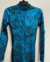 *Almost Purfect* Women's Metallic Bodysuit | Blue Viper -Small