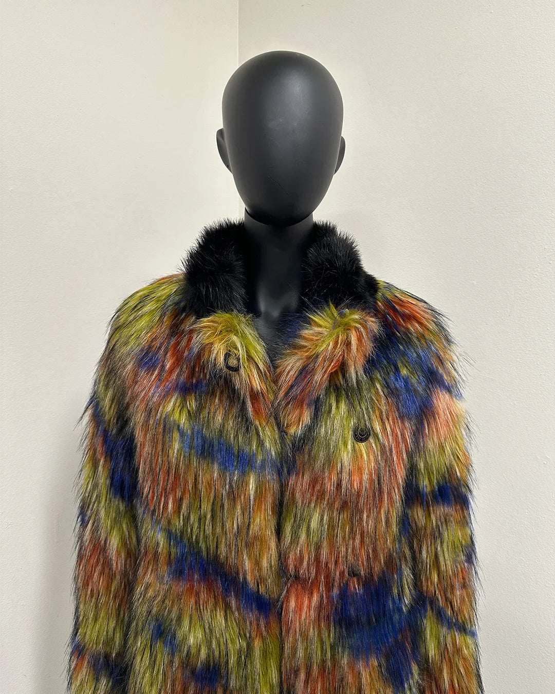 *Almost Purfect* Long Faux Fur Coat | Parrot - X-Small