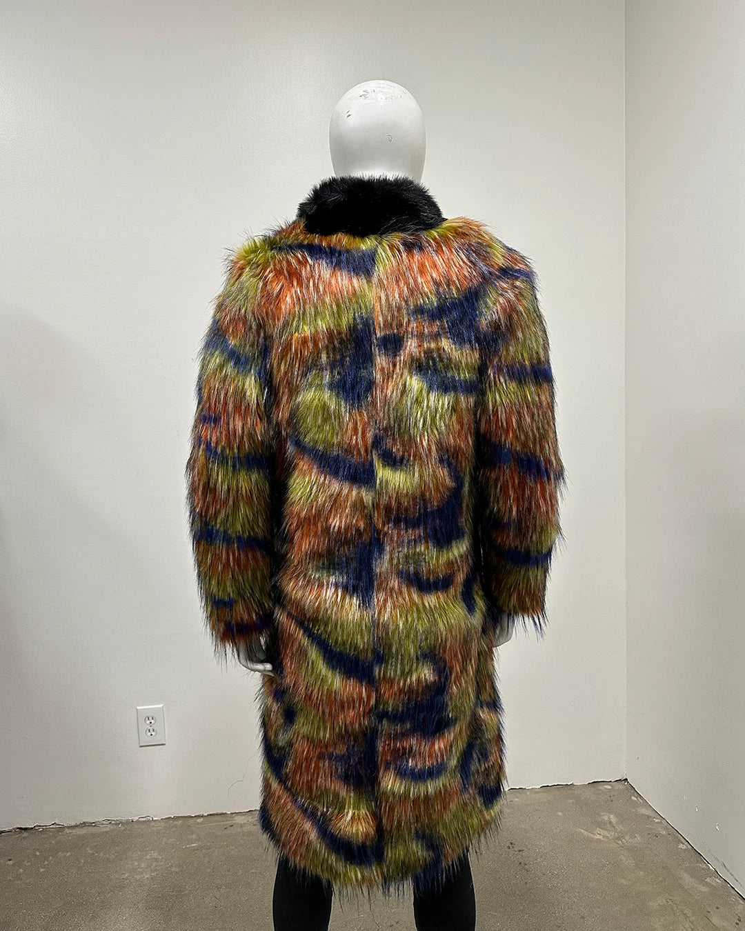 *Almost Purfect* Long Faux Fur Coat | Parrot - Medium