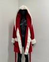 *Last Stock* Hooded Women's Luxury Red Robe | Christmas Kitten - Medium