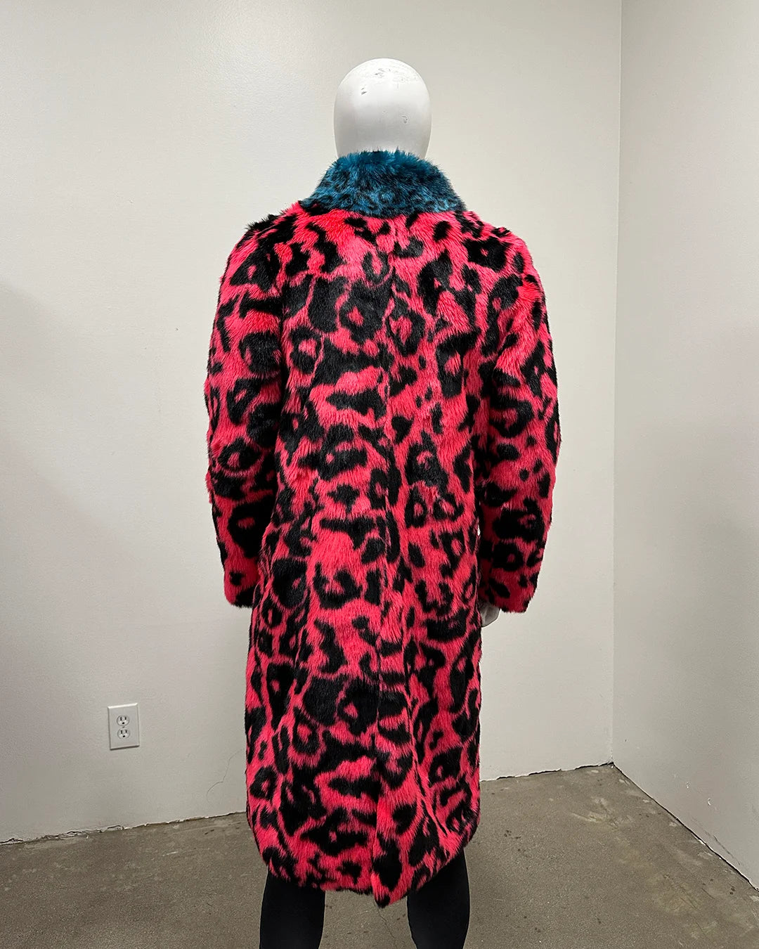 *Last Stock* Long Faux Fur Coat | Pink Panther - Large