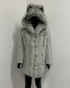 *Sample* Classic Luxe Faux Fur Coat | Arctic Wolf - XSmall