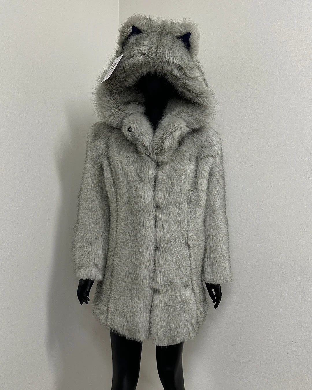 *Sample* Classic Luxe Faux Fur Coat | Arctic Wolf - XSmall