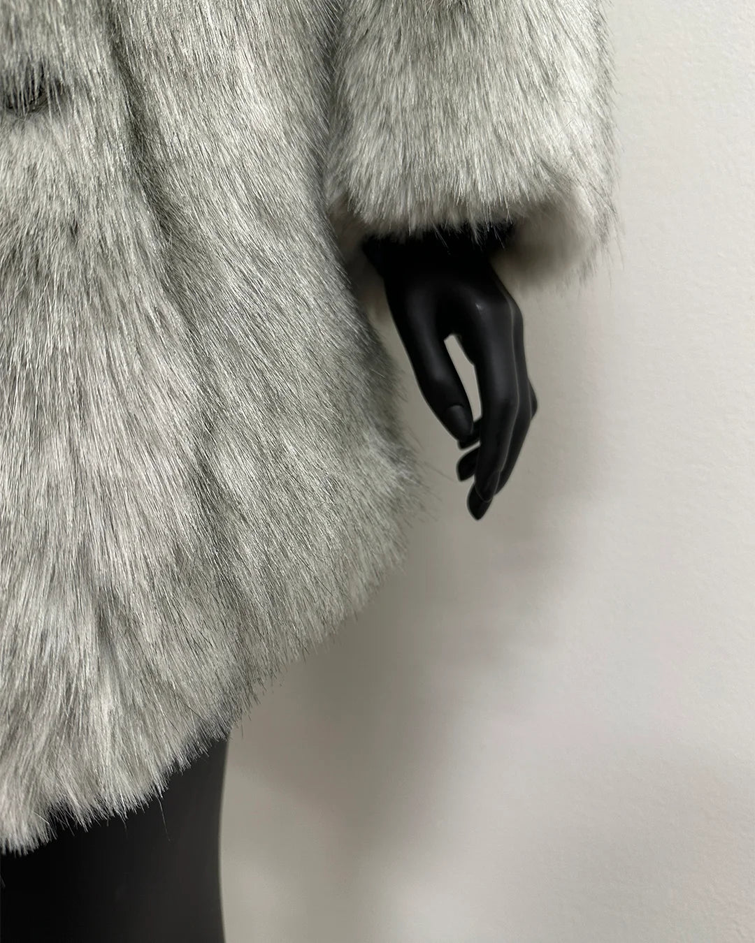 *Sample* Classic Luxe Faux Fur Coat | Arctic Wolf - XSmall