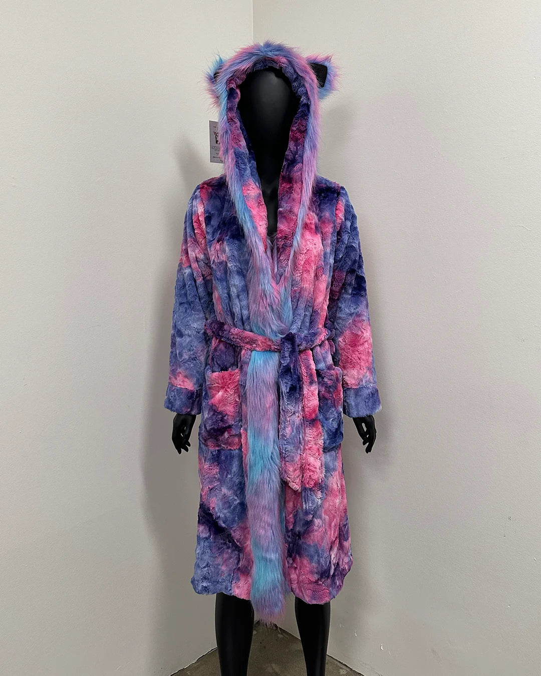 *Sample* Classic Long Faux Fur Coat | Cotton Candy Kitty -XSmall