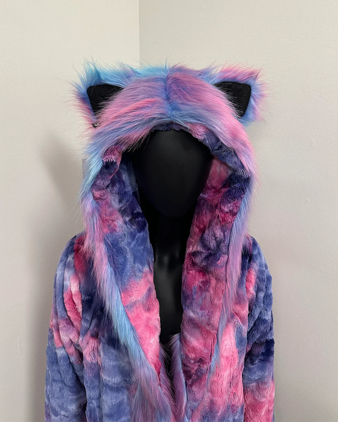 *Sample* Classic Long Faux Fur Coat | Cotton Candy Kitty -XSmall
