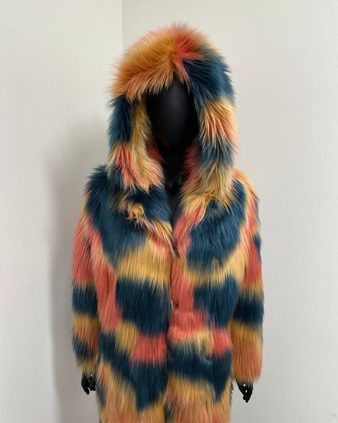 *Sample* Hooded Faux Fur Coat | American Swallow - XSmall
