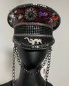 *Almost Purfect* Festival Hat - Captain Hat | Red Sequin Leopard
