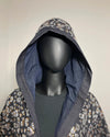 *Sample* Silver Sequin Kimono | Blue Denim Leopard