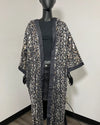 *Almost Purfect* Silver Sequin Kimono | Blue Denim Leopard - S-M