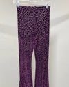 *Last Stock* Velvet Flare Pant | Violet Burnout Leopard - SMALL
