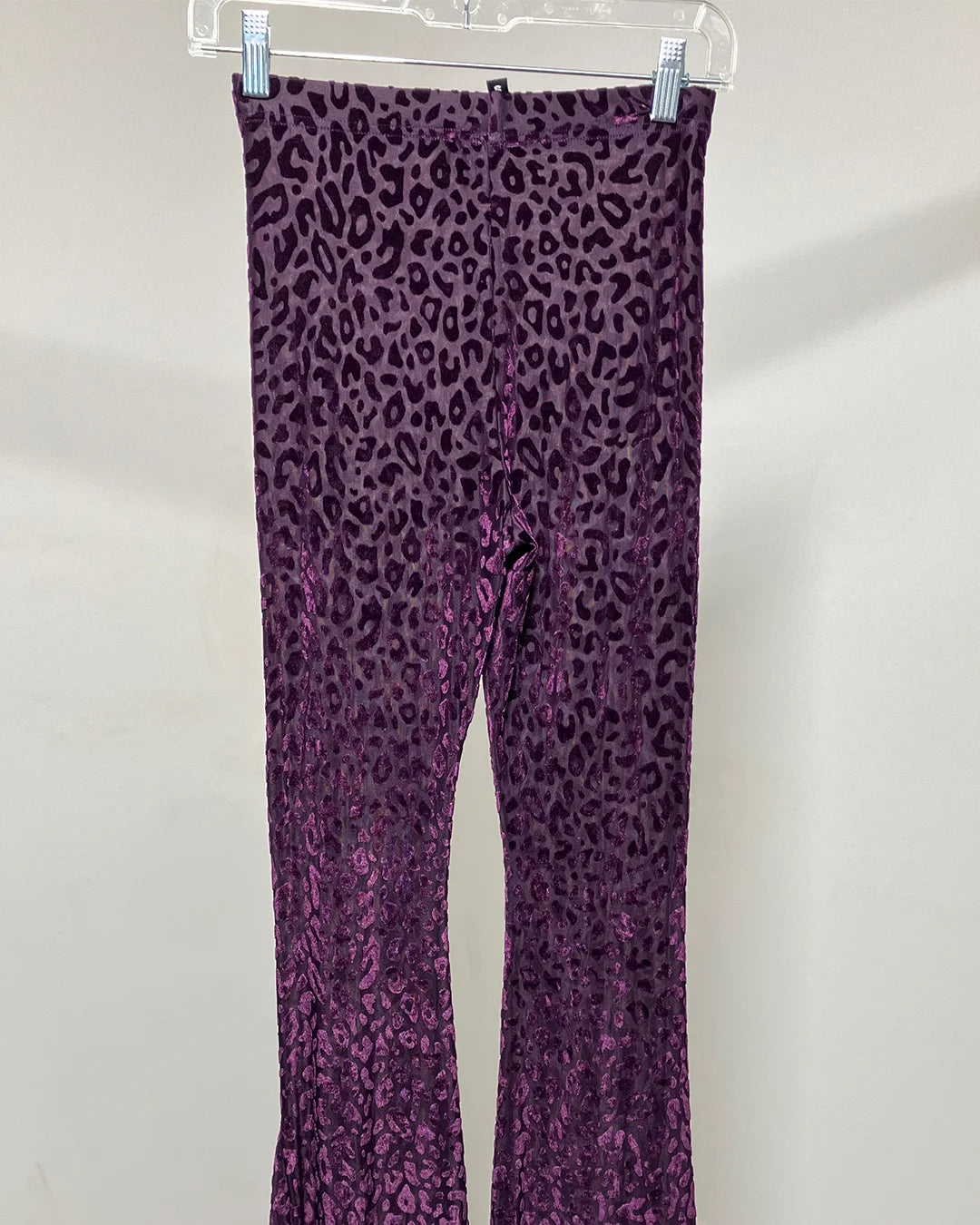 *Last Stock* Velvet Flare Pant | Violet Burnout Leopard - SMALL
