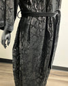 *Almost Purfect* Sequin Kimono | Black Snakeskin - LARGE-XL