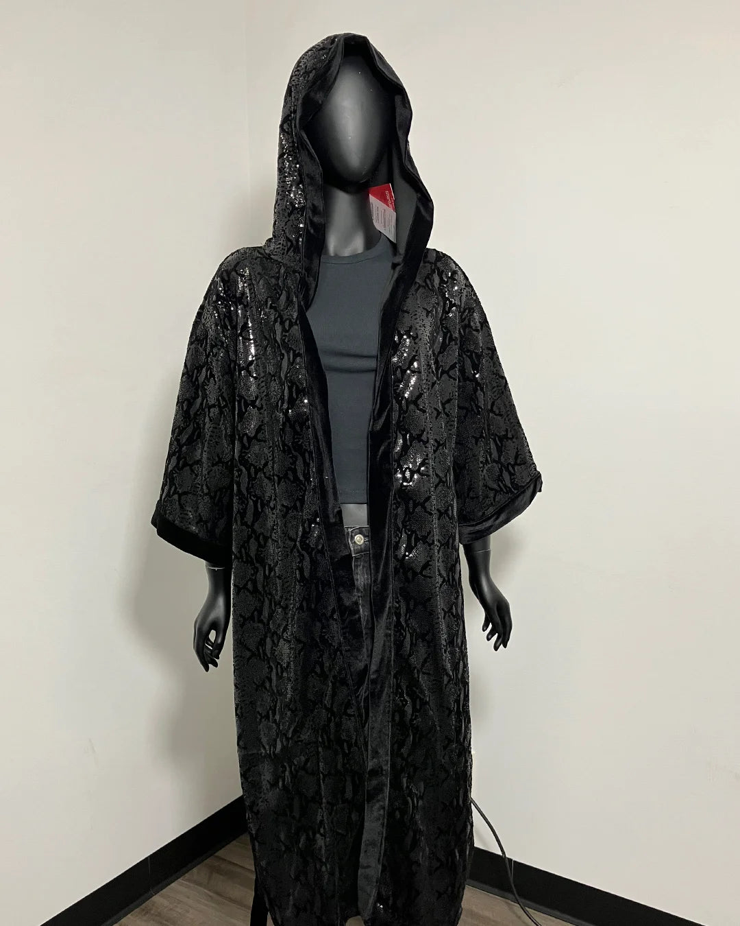 *Almost Purfect* Sequin Kimono | Black Snakeskin -SMALL-MEDIUM