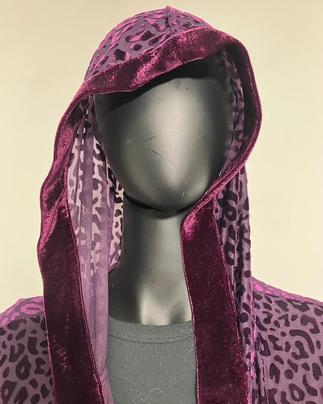 *Almost Purfect* Velvet Kimono | Purple Leopard -SMALL-MEDIUM