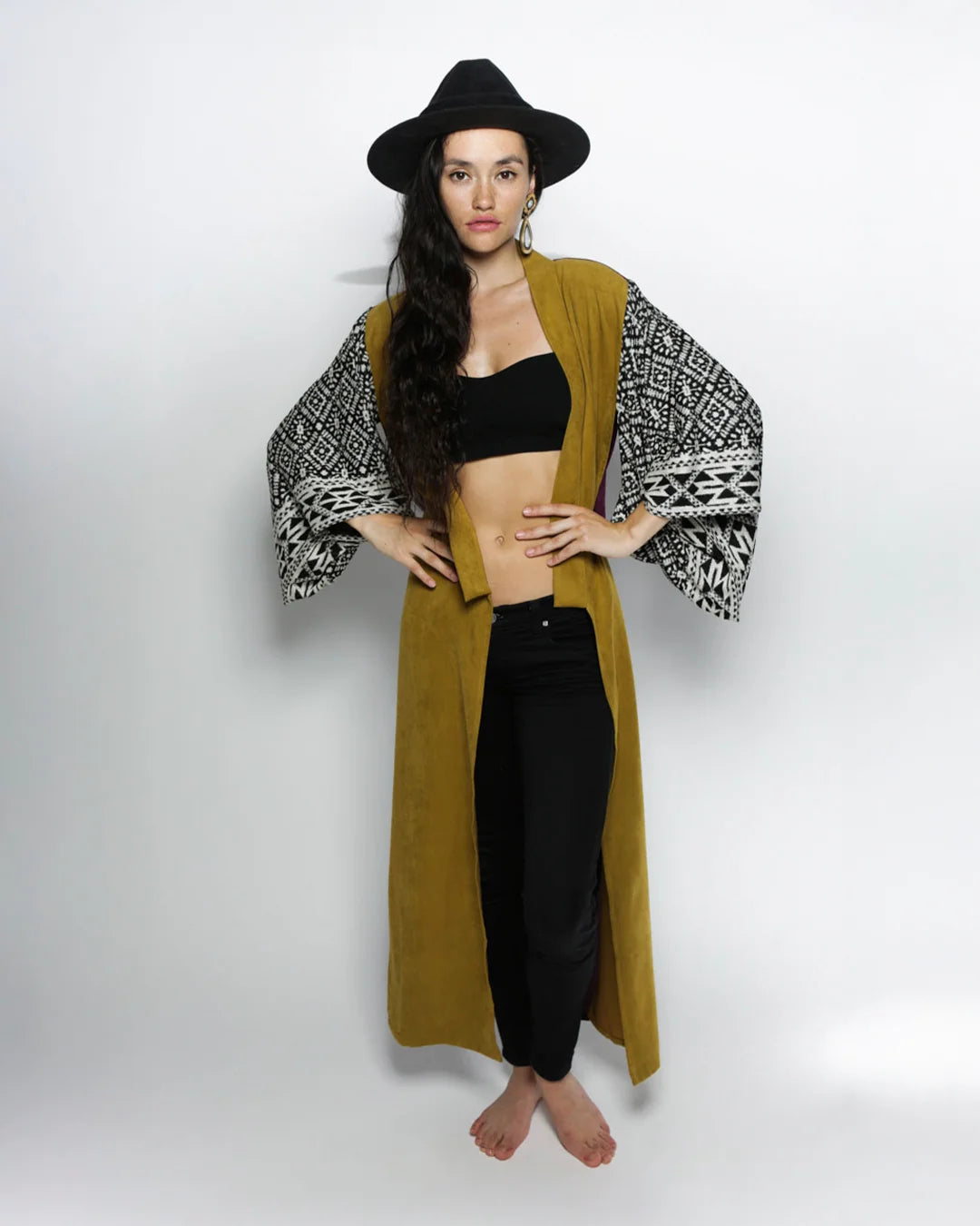Unisex Kimono | Color Blocked Yellow & Purple