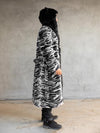 Man wearing Tiger Classic Faux Fur Style Robe, side view 2
