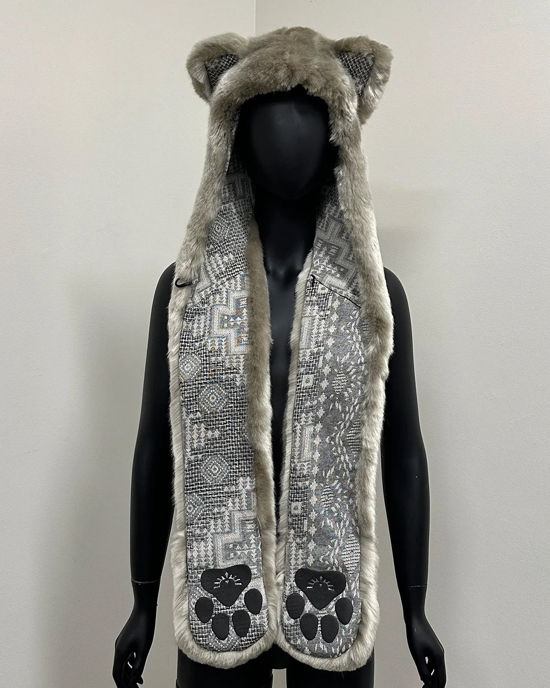 *Sample* Limited Edition Luxe Faux Fur SpiritHood | Silver Cat