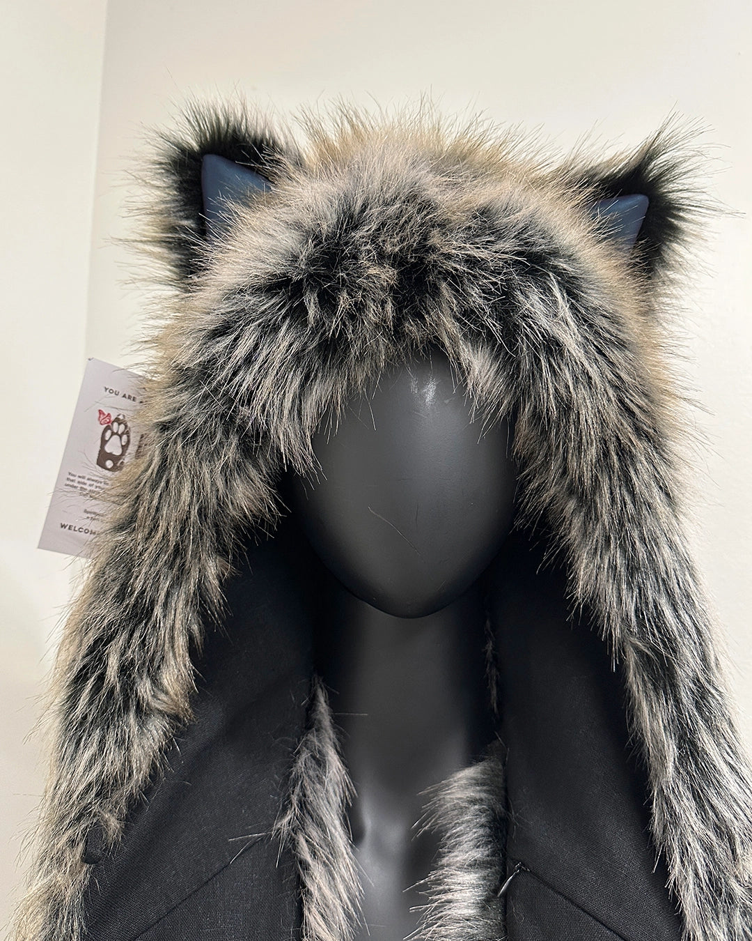 *One Of A Kind* Reflective Faux Fur Hood | Grey Wolf