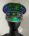 *Almost Purfect* Festival Hat - Captain Hat | Sequin Blue Green Hummingbird