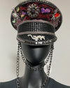 *Almost Purfect* Festival Hat - Captain Hat | Red Sequin Leopard