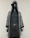 *Almost Purfect* Sequin Kimono | Silver Wolf - L-XL
