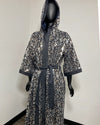 *Sample* Silver Sequin Kimono | Blue Denim Leopard