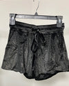 *Sample* Women's Black Velvet Shorts | Black Snakeskin - SMALL