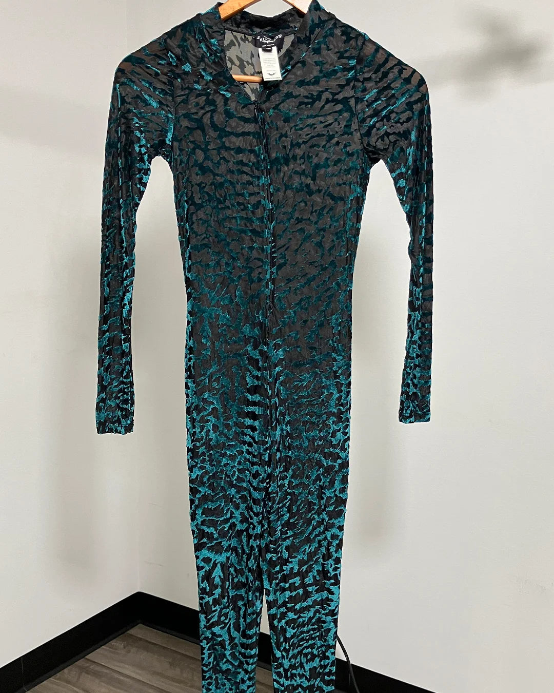 *Sample* Women's Green Full Bodysuit | Emerald Tiger - X-SMALL