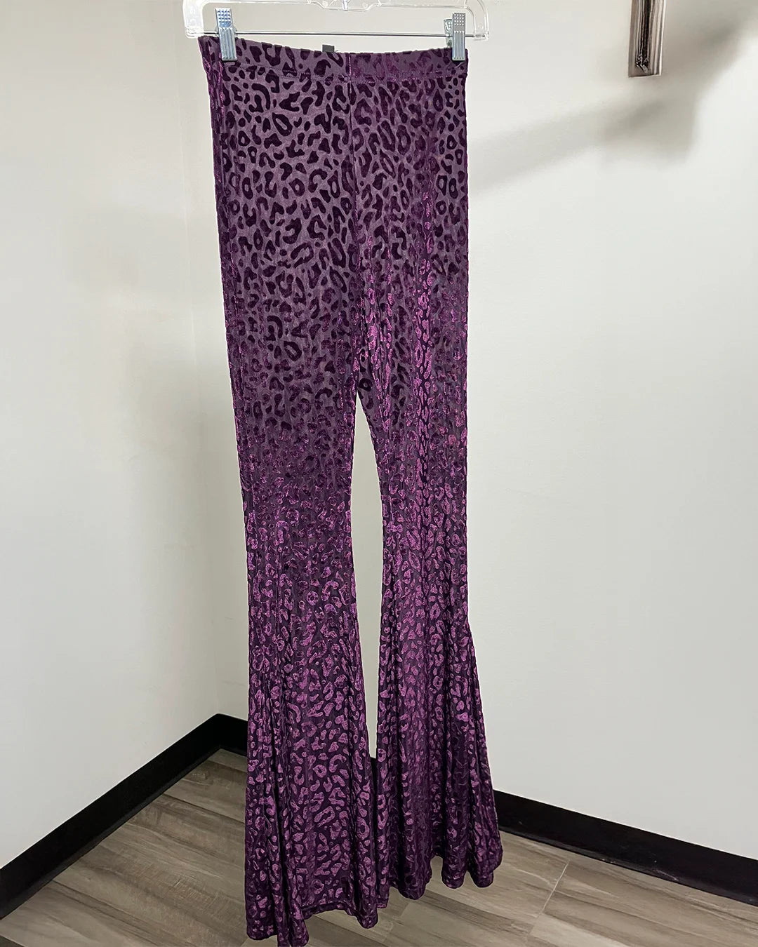*Last Stock* Velvet Flare Pant | Violet Burnout Leopard - SMALL