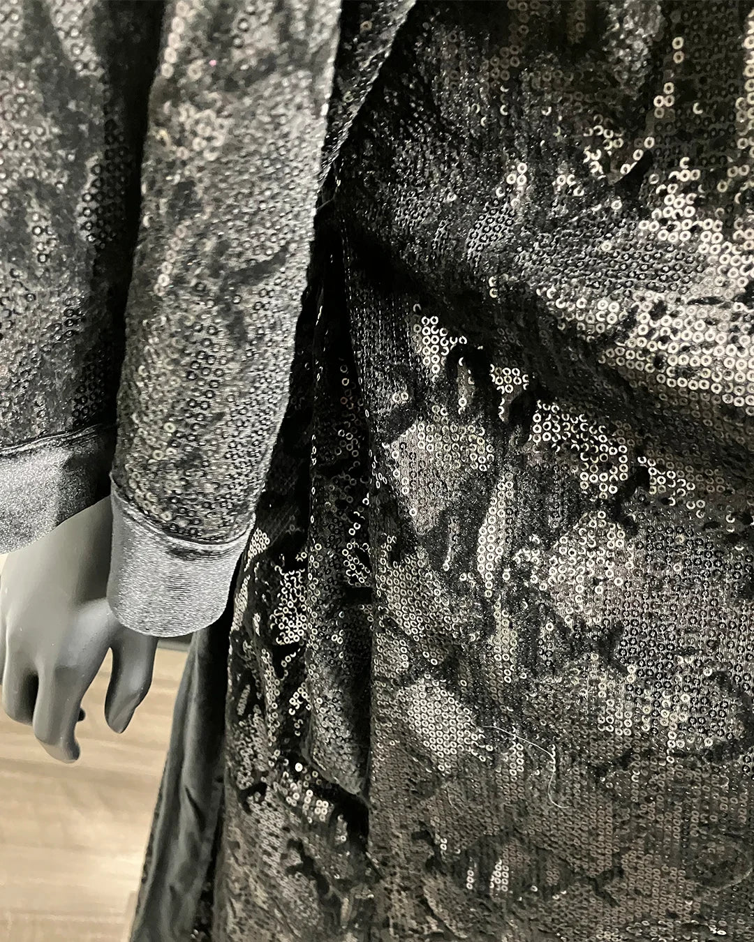 *Almost Purfect* Sequin Kimono | Black Snakeskin - LARGE-XL
