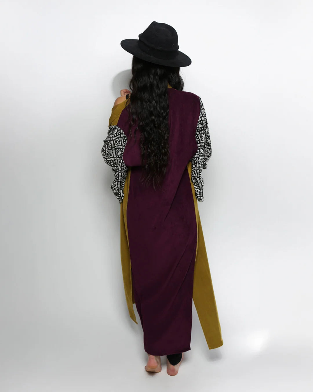 Unisex Kimono | Color Blocked Yellow & Purple