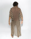 Unisex Kimono | Brown Striped Sheer