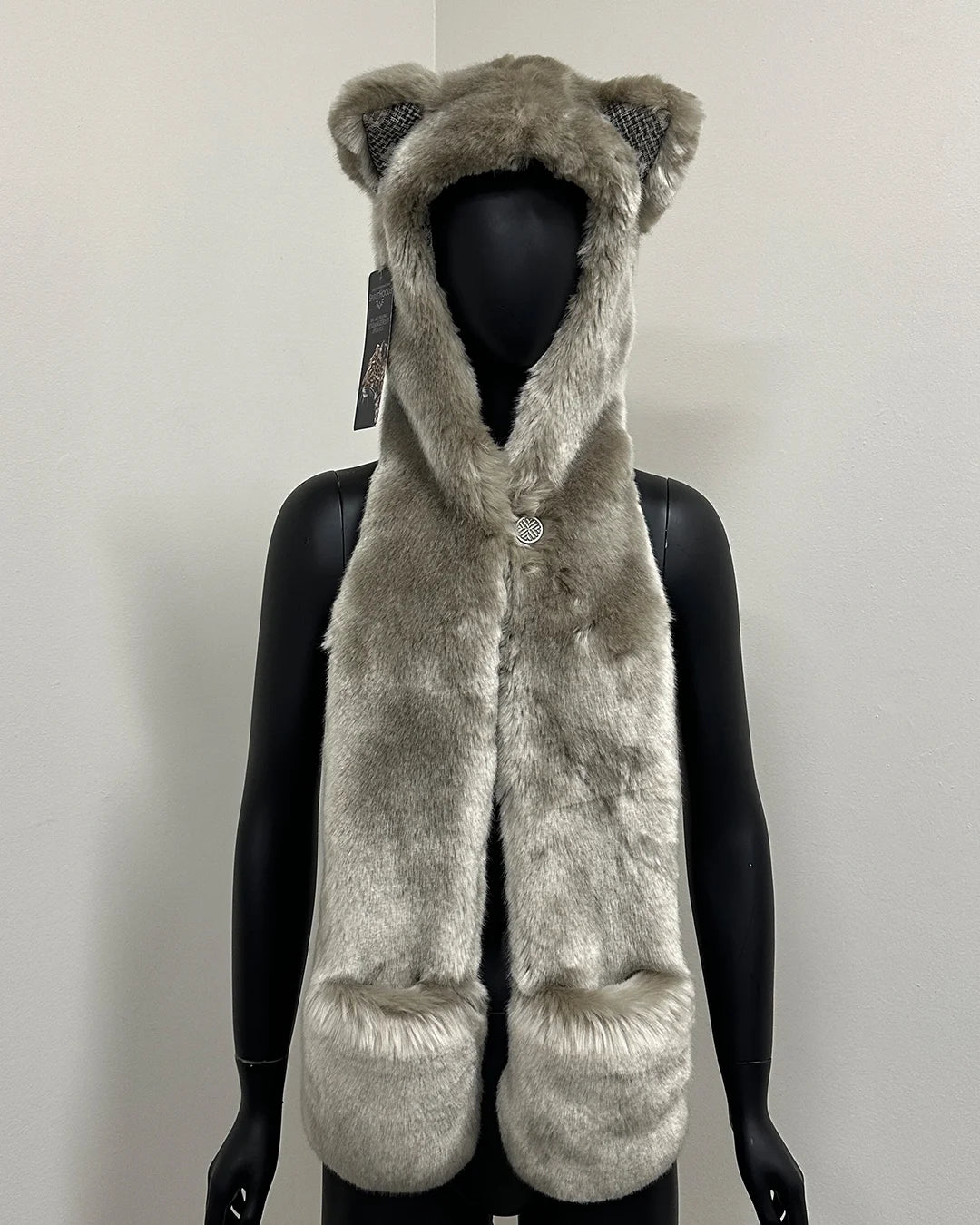 *Sample* Limited Edition Luxe Faux Fur SpiritHood | Silver Cat