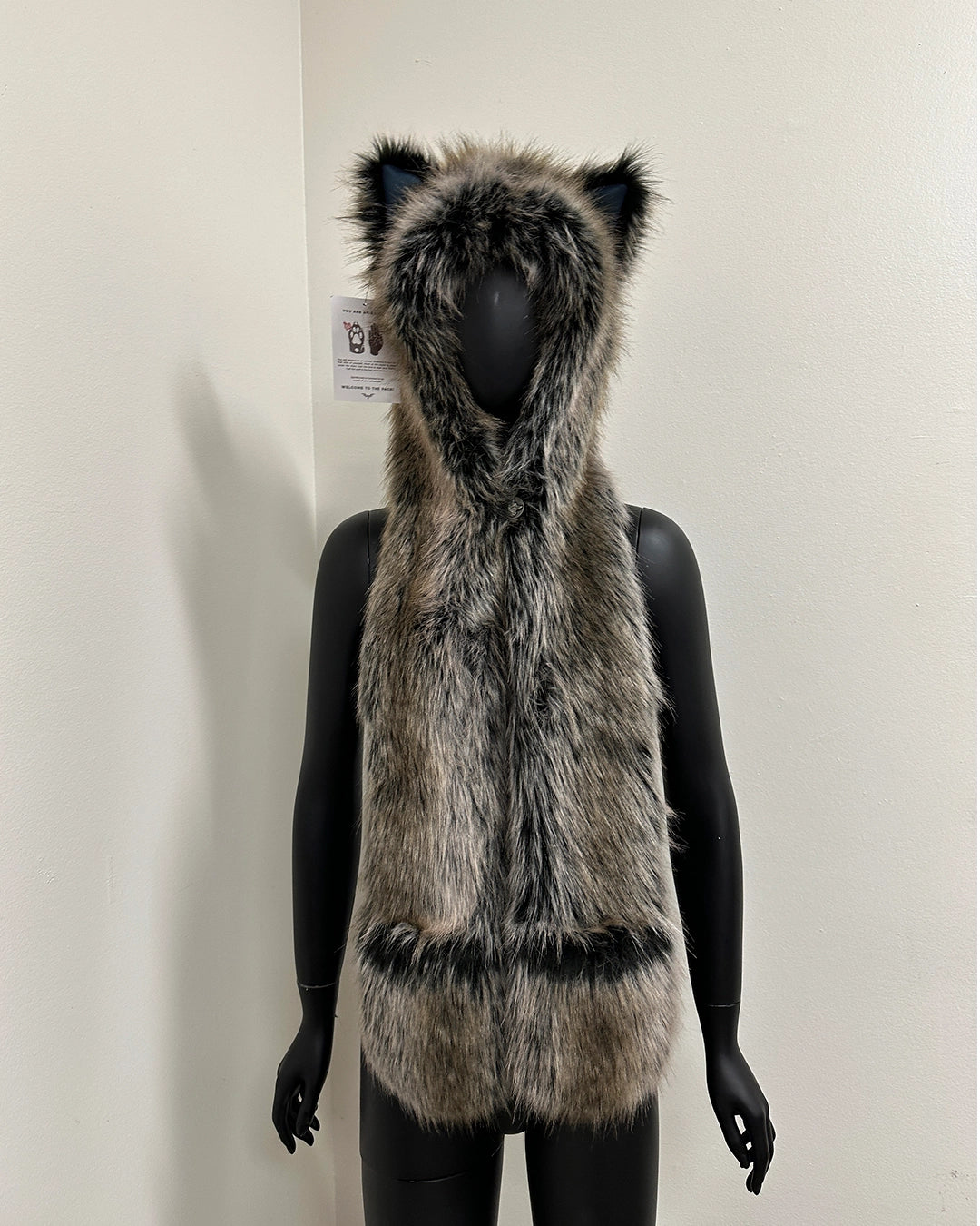 *One Of A Kind* Reflective Faux Fur Hood | Grey Wolf