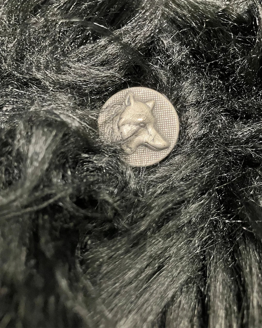 *Sample* Classic Faux Fur Coat | Black Wolf - MEDIUM