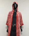 *Sample* Hooded Burnout Velvet Kimono | Rose Crocodile S-M