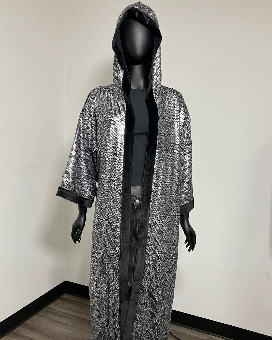 *Sample* Sequin Kimono | Silver Wolf - S-M