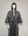 *Sample* Silver Sequin Kimono | Blue Denim Leopard