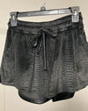 *Almost Purfect* Black Snakeskin Velvet Shorts - SMALL