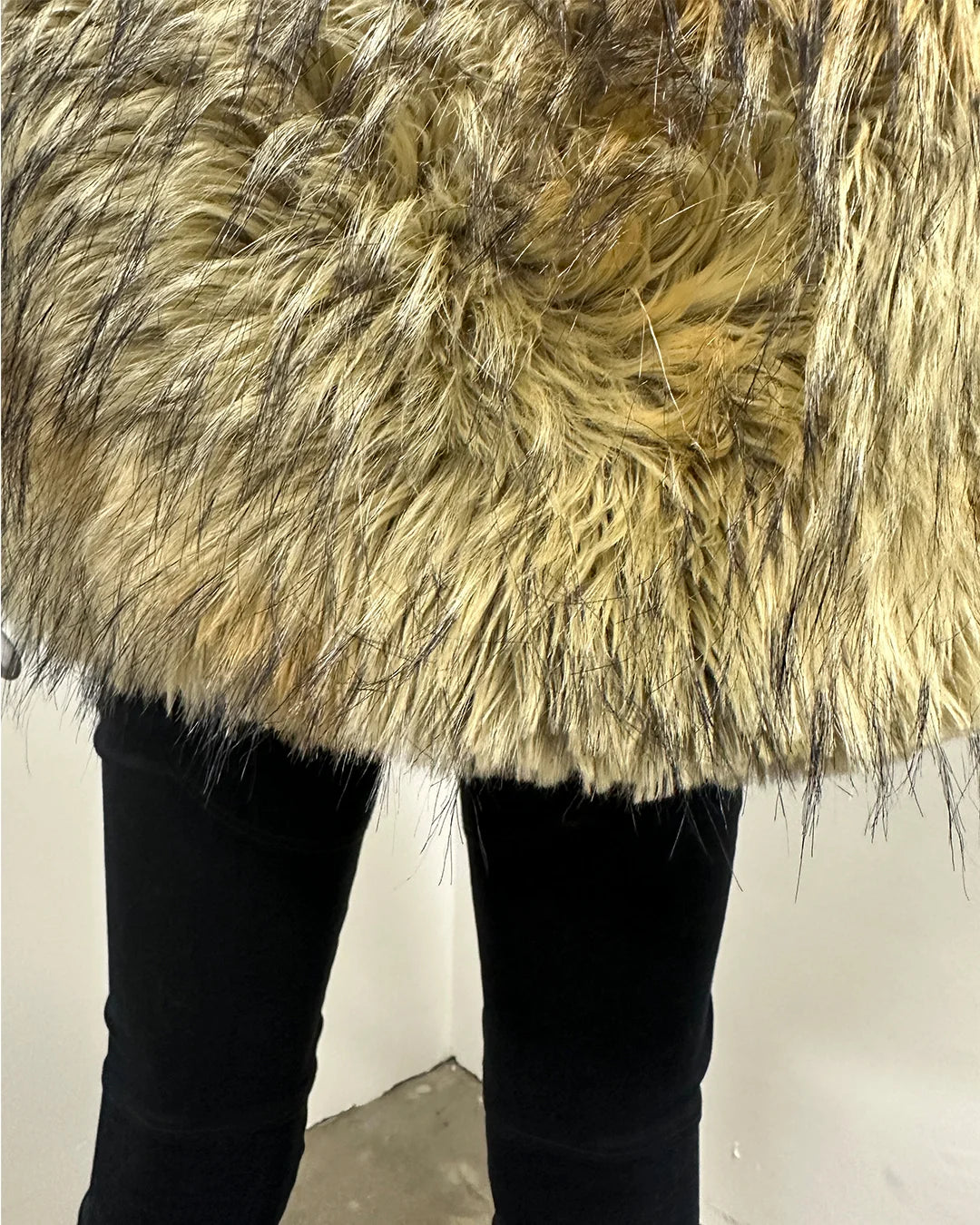 *Almost Purfect* Hooded Faux Fur Vest | Golden Jackal - Medium