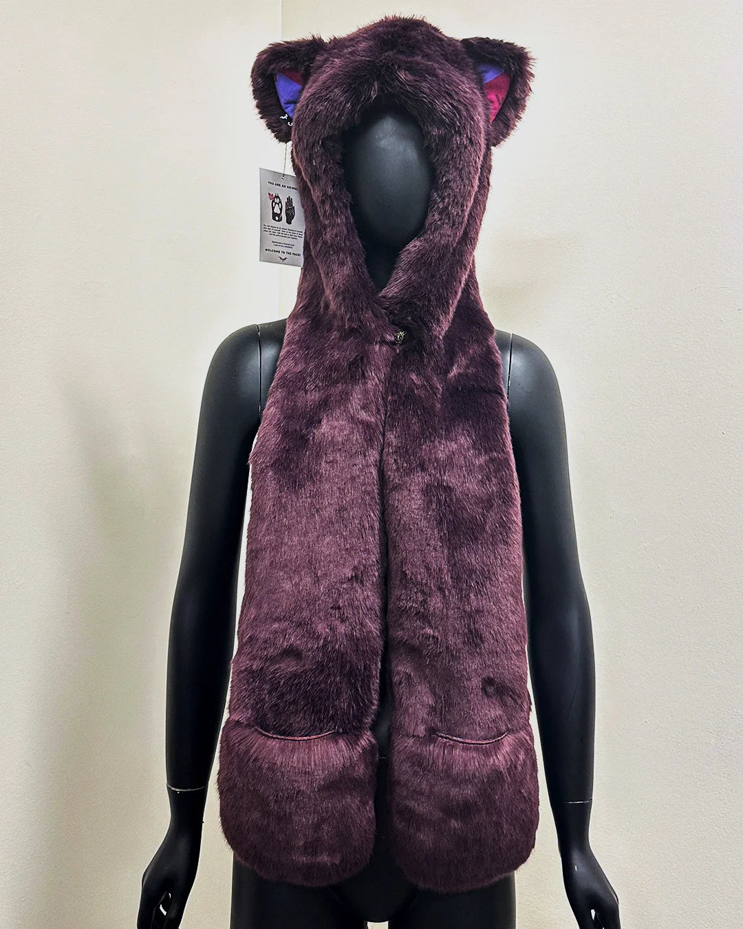 *Almost Purfect* C.E. Faux Fur SpiritHood | Lavender Wolf